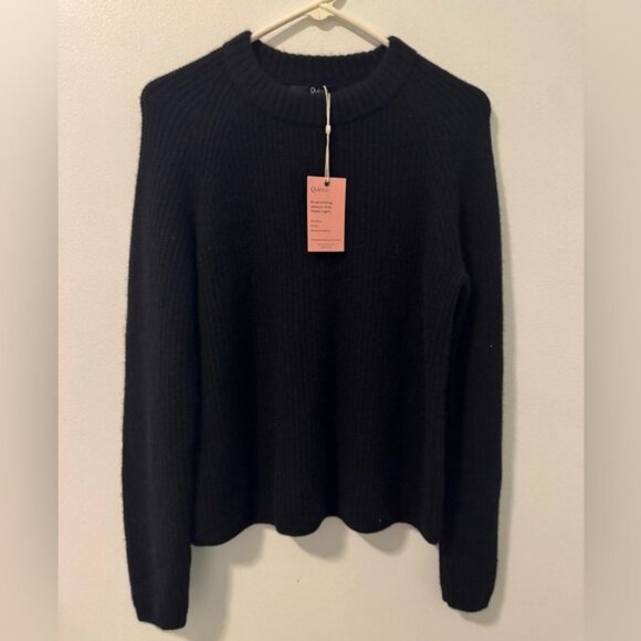 NWT Quince Classic Black Crew Neck Sweater, Size S - Picture 1 of 7
